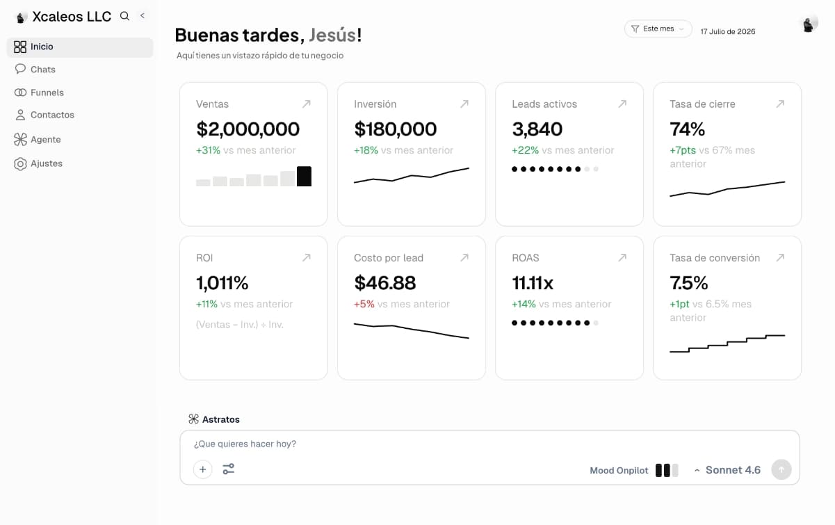 Astratos app — vista principal